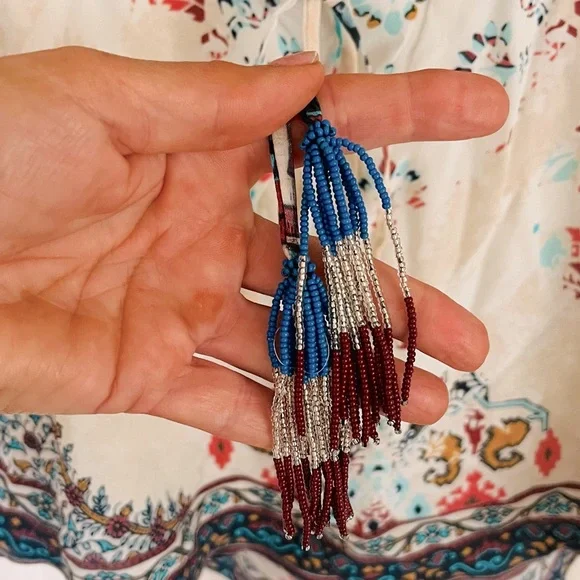 NWOT Rococo Sand Paisley Carpet Tunic Dress 100% Silk with Beaded Detail Size XS - Picture 10 of 12